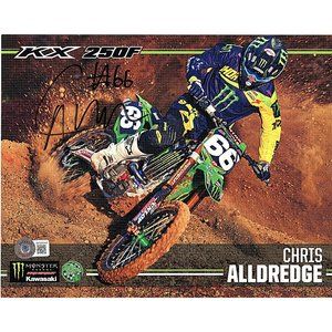 Chris Alldredge Signed Motocross 8x10 Photo Beckett Moto-X Supercross Autograph